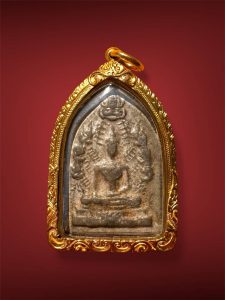 พระมารวิชัยศาสดา/พิมพ์ซุ้มกอ  เนื้อเหล็กเปียก สร้างปี 2518